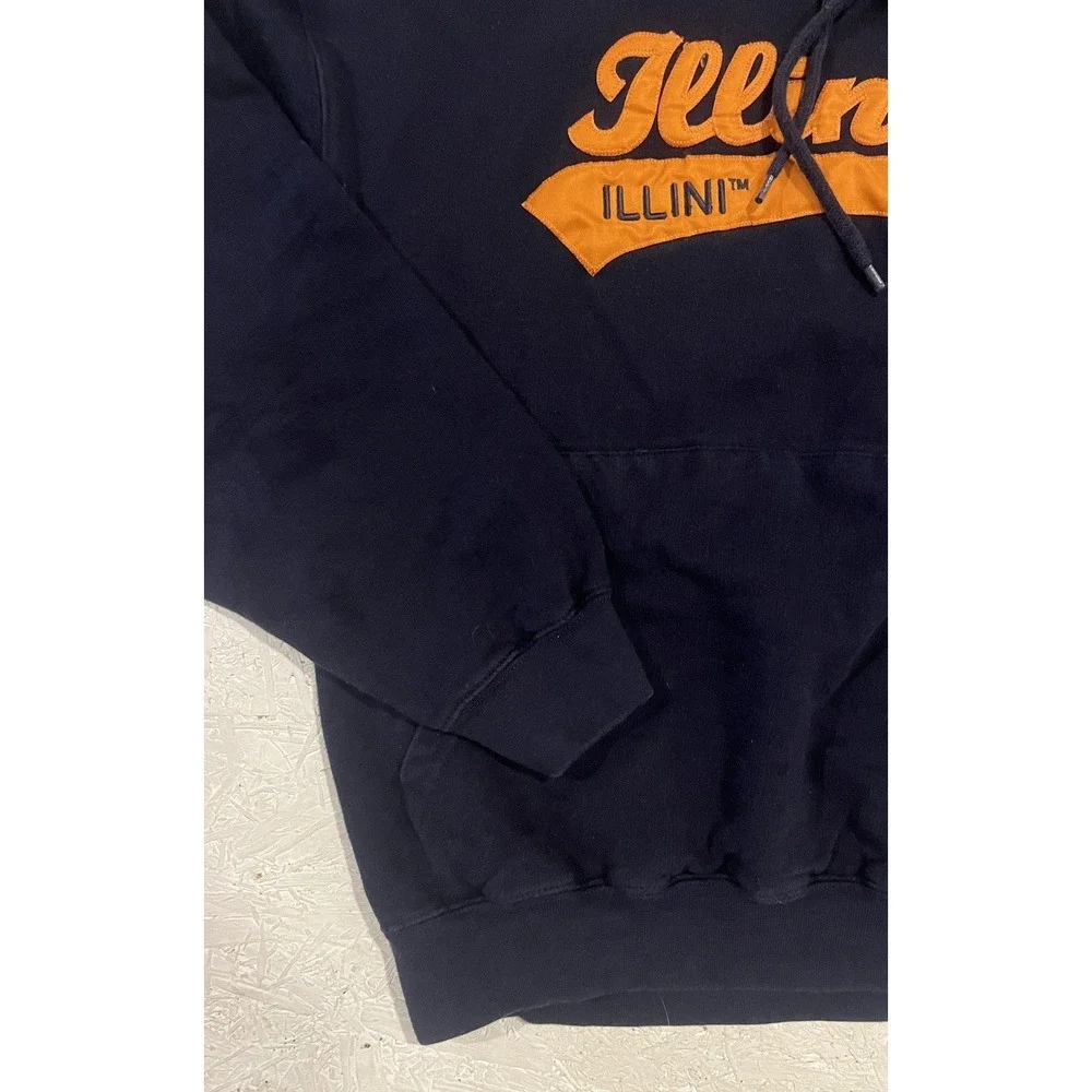 Vintage Victory Sports Illinois Illini Sweatshirt Embroidered Mens L Blue Orange